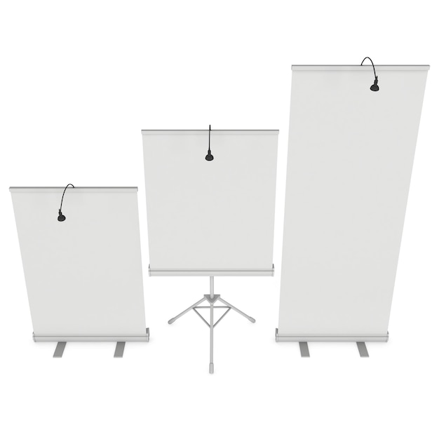 Blank Roll Up Expo Banner Stand Group