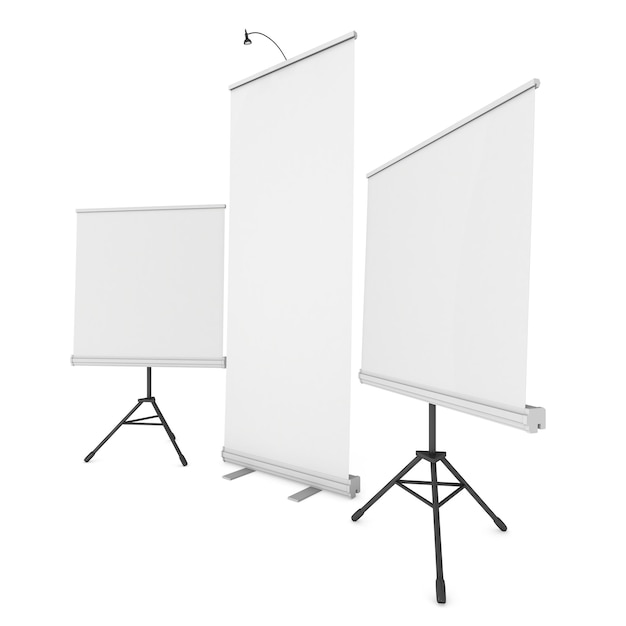 Blank Roll Up Expo Banner Stand Group