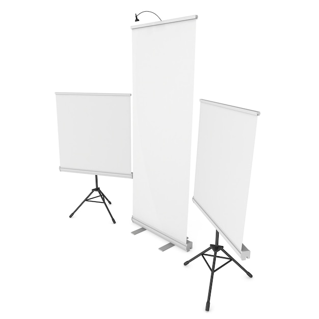 Blank Roll Up Expo Banner Stand Group