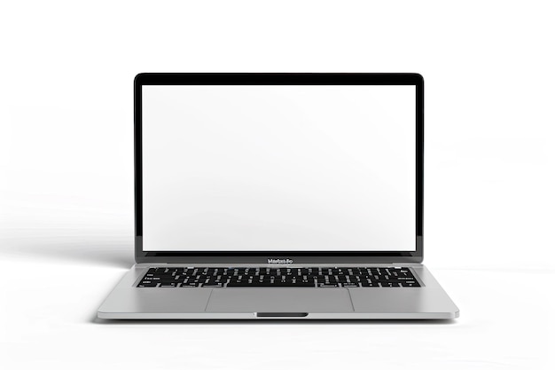 blank screen laptop on isolated white background with clipping path