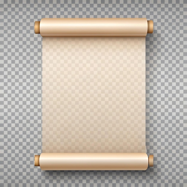 Photo blank scroll isolated on transparent background