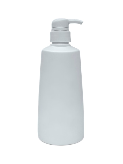 Blank shampoo bottle on white isolated background