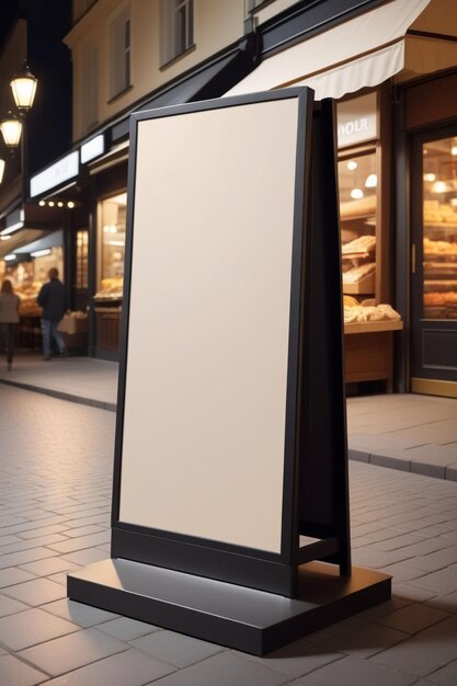 A blank shop sign for mockup design vertical composition