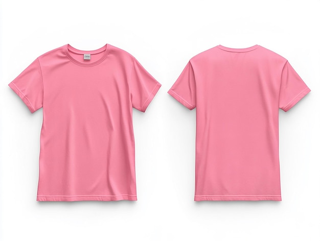 Blank Short Sleeve TShirt Mockup Pink