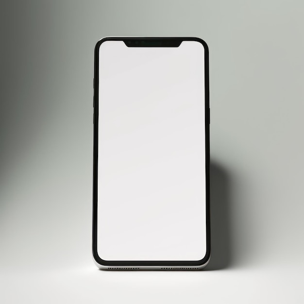 Blank smartphone screen on a white background mockup