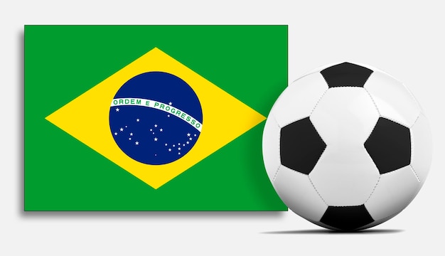 Blank Soccer ball with Brazil national team flag