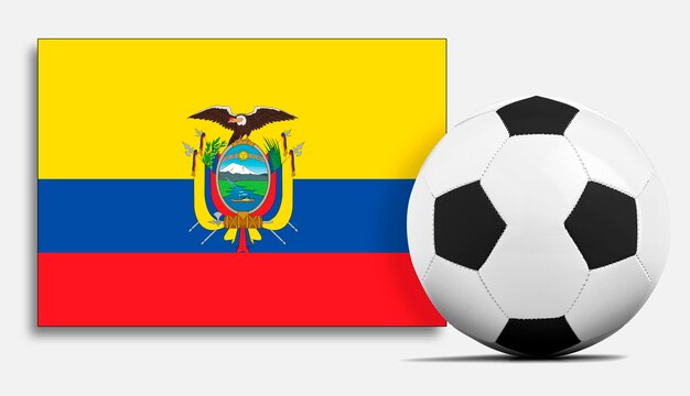 Blank Soccer ball with Ecuador national team flag