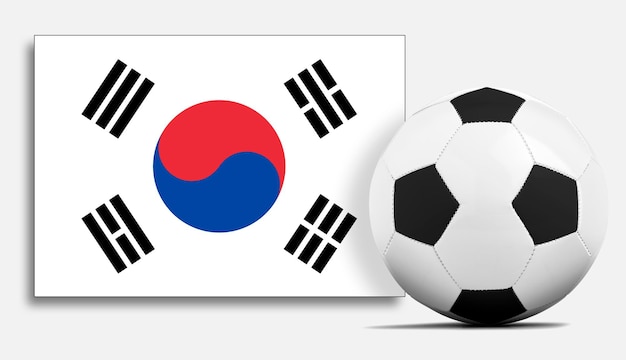 Blank Soccer ball with Korea national team flag