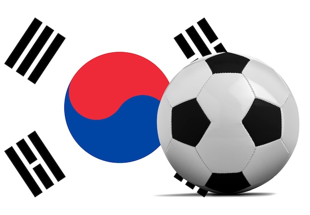 Blank Soccer ball with Korea national team flag