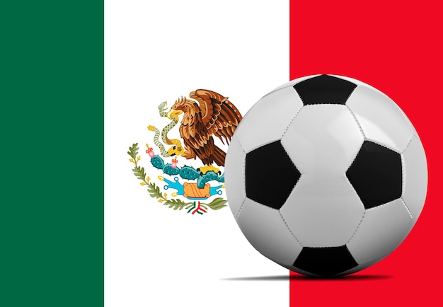 Blank Soccer ball with Mexico national team flag