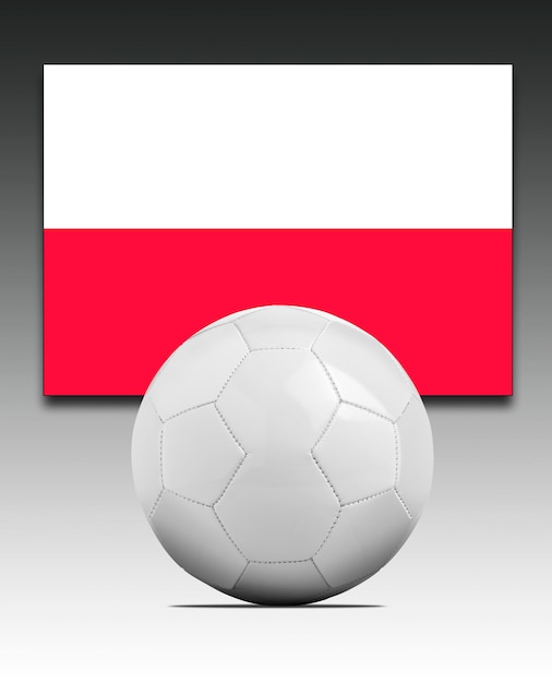 Blank Soccer ball with Poland national team flag