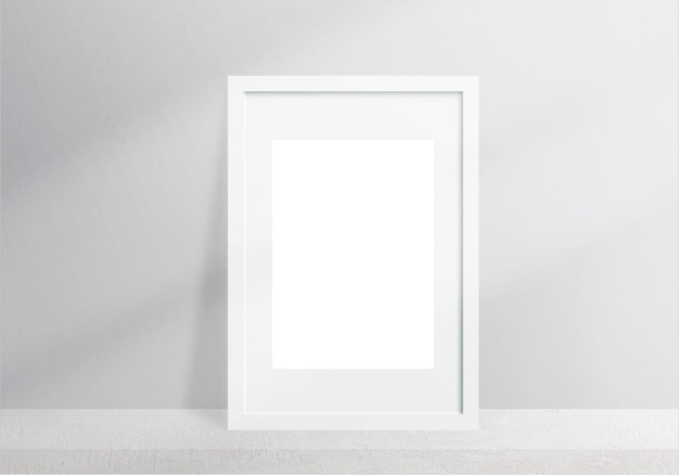 Blank space Portrait Photo Frames isolated on white realistic rectangle gray frames mockup Empty framing for your design picture painting poster lettering or photo gallery with shadow overlay