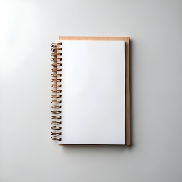 Photo blank spiral bound notebook with a wooden cover