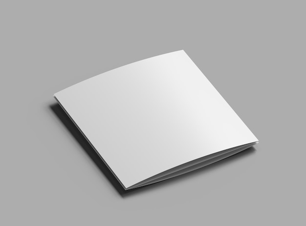 Blank square Zfold brochure 3d render to present your design