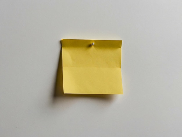 Blank sticky note on plain white background