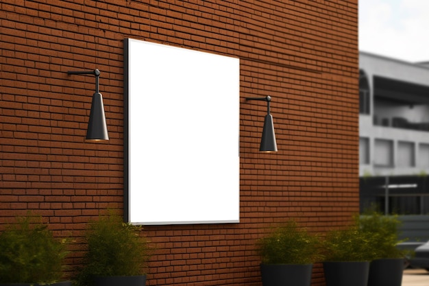 Blank store sign board mockup