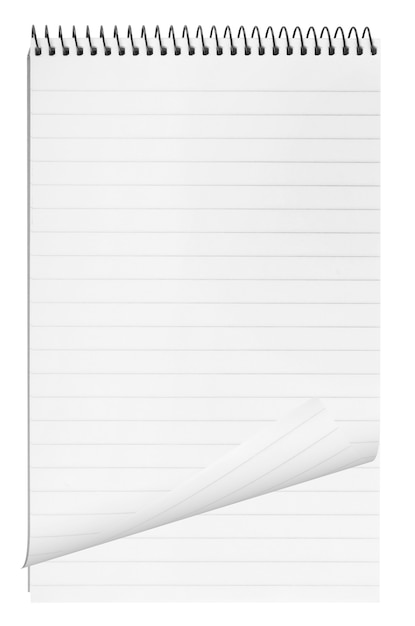 Blank surface. paper spiral notebook isolated on whit