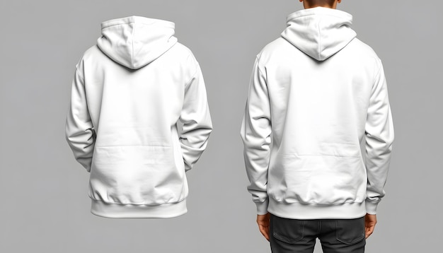 Blank sweatshirt mock up front back and profile isolated Female wear plain hoodie mockup Hoody