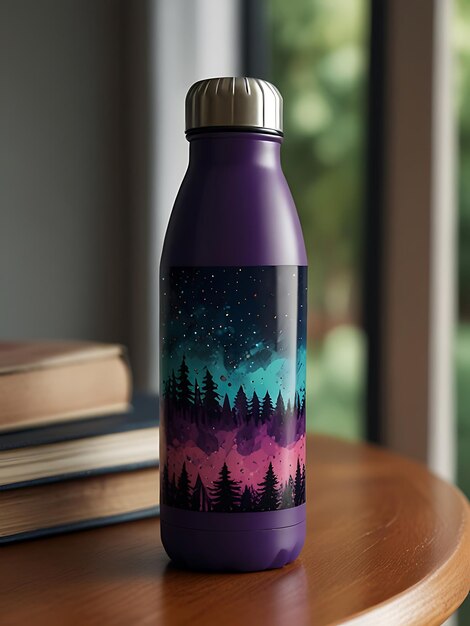 Photo blank thermal bottle mockup