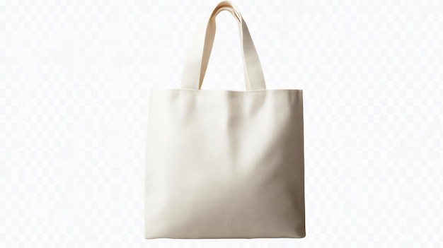 Photo blank tote canvas bag mockup isolated on transparent background