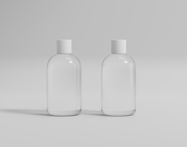 The blank transparent water bottle in the empty background, 3d rendering, 3d illustration