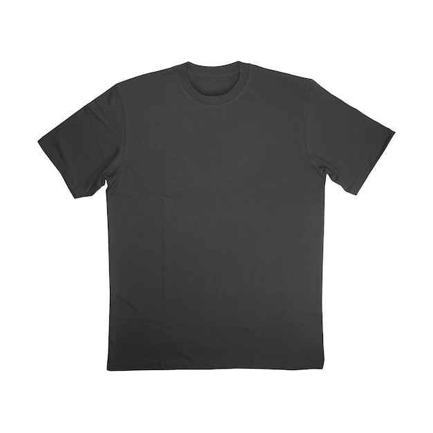 Photo blank tshirt black template front and back view on clean background short sleeve mockup