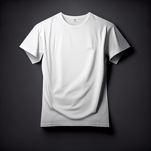 Blank tshirt mockup white basic tee for your design Ghost mannequin Generative AI