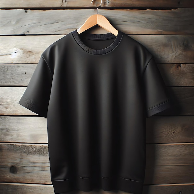 blank tshirt wood background