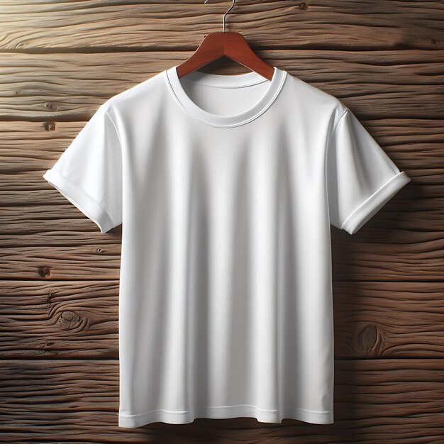 blank tshirt wood background