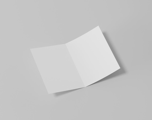 Blank twoleaf fold paper on the empty background a4 brochure two fold leaflet 3d rendering 3d i