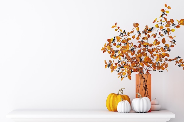 Blank wall mockup Fall