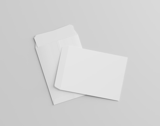 Blank white big envelope mockup on the empty background