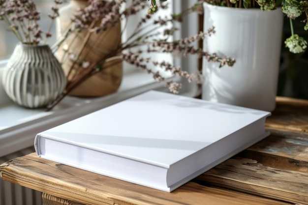 blank white book cover for mockup isolated background Generative AI