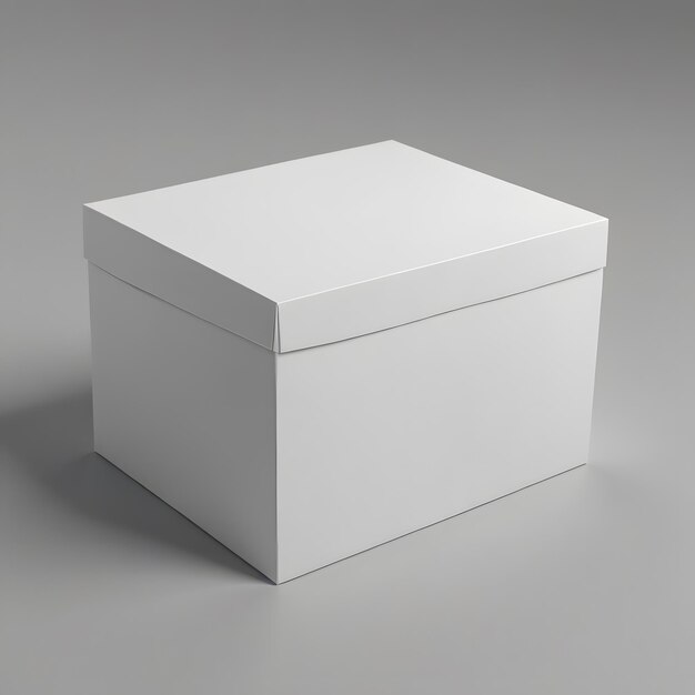 Blank White Box Mockup on Grey Background