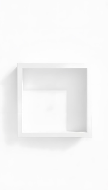 Photo blank white box mockup with shadow isolated with white highlights