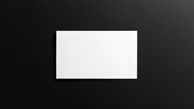 Photo blank white business card isolated on black background generative ai