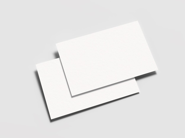 blank white business cards mock up. 3d render