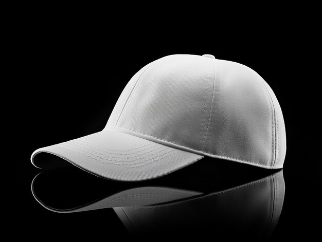 a blank white cap on balck background