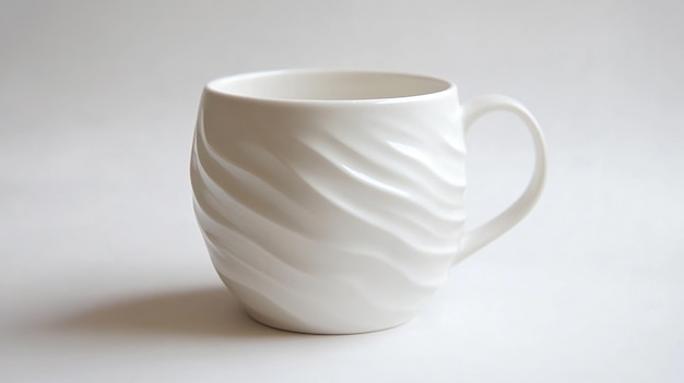 Blank White Ceramic Mug on a Wooden Table