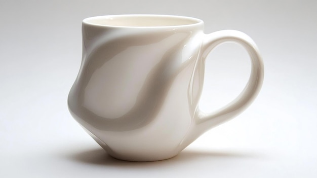 Blank White Ceramic Mug on a Wooden Table