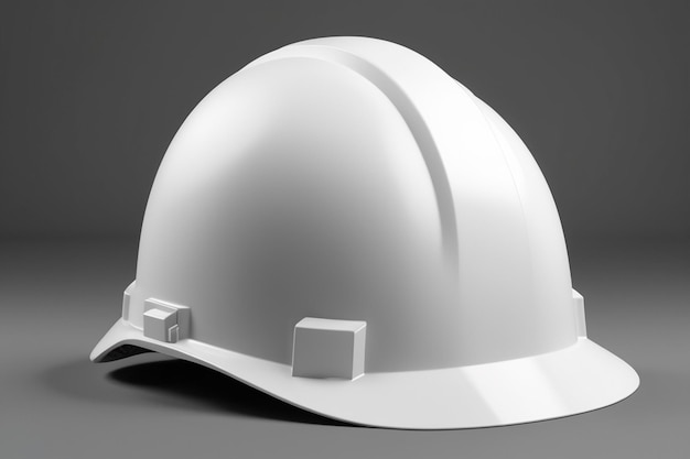 Photo blank white construction helmet mockup on grey background