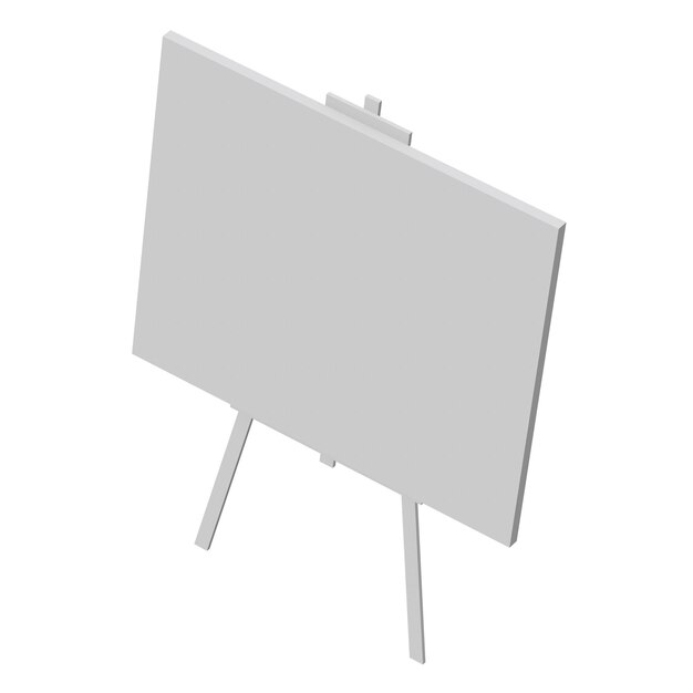 Blank white easel with canvas