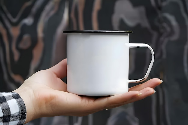 Blank White Enamel Mug camping mug mockup