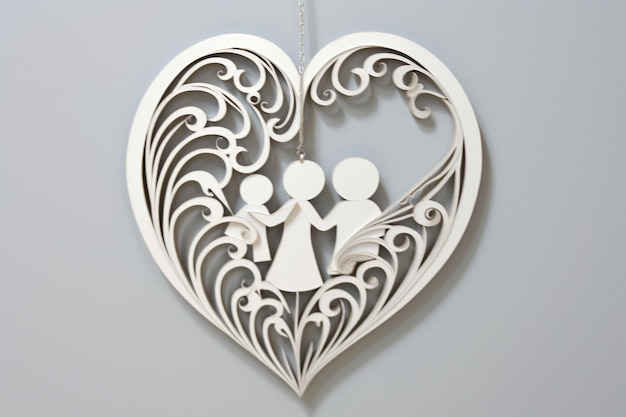 Photo blank white heart shape with babys