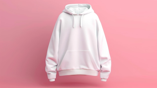 Blank white hoodie template Hoodie sweatshirt long for design mockup for print