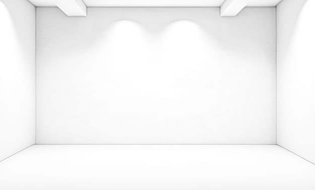 Blank white interior room background wall mockup empty white walls corner and white wood floor contemporary 3D rendering