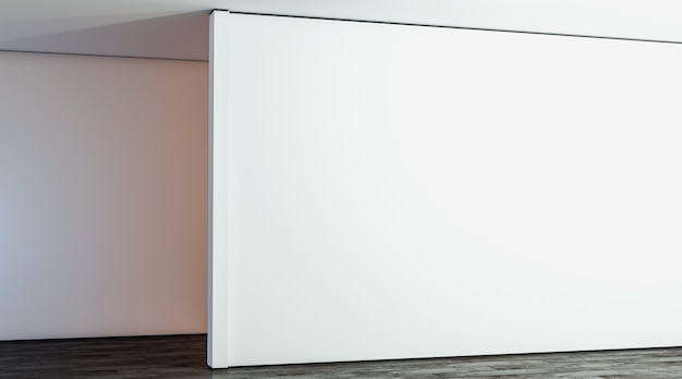 Blank white large gallery wall in hall mock up