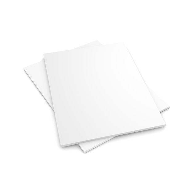 Blank White magazine closed isolated on a white background template