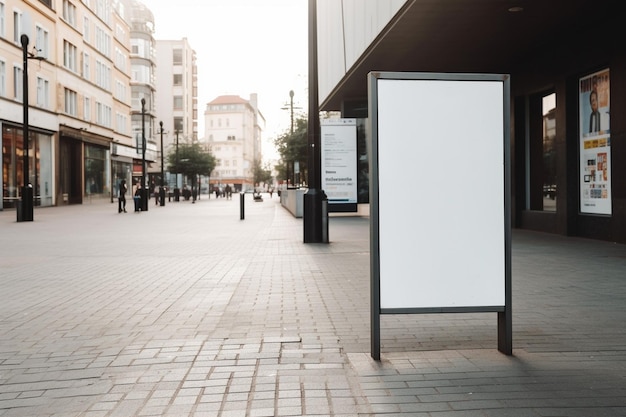 a Blank white mockup sign isolated outside AI Generative