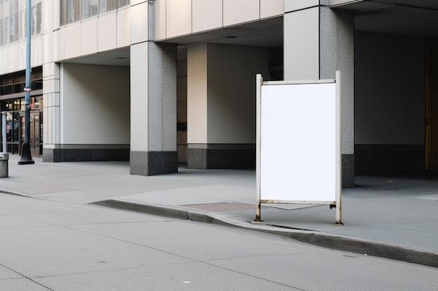 a Blank white mockup sign isolated outside AI Generative